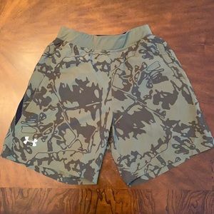 Tropical print under Armour swim trunks